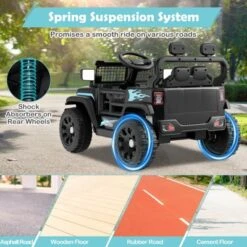 Costway 12V Kids Ride On Truck Car Battery Powered Electric Vehicle With Remote Control White/Purple/Red/Blue/Black/Pink -Kiddie Kingdom Store GUEST 792a33a8 fd99 4468 a8c0 b0effc66ab3b