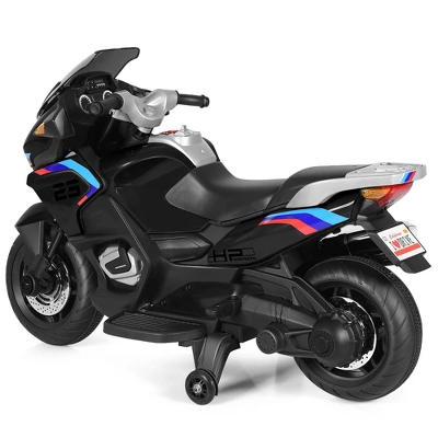 Costway 12V Kids Ride On Motorcycle Electric Motor Bike W/ Training Wheels & Light Black 7 Costway 12V Kids Ride On Motorcycle Electric Motor Bike W/ Training Wheels & Light Black - Image 5
