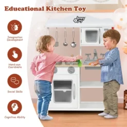 Costway Wooden Pretend Play Kitchen Set For Kids Toddlers W/ Accessories & Sink -Kiddie Kingdom Store GUEST 7a2eb494 2adf 4262 8785 ede766f94441
