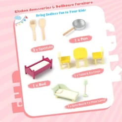 Costway Kids Kitchen Playset & Dollhouse 2-In-1 W/ Accessories & Furniture For Toddlers 17 Costway Kids Kitchen Playset & Dollhouse 2-In-1 W/ Accessories & Furniture For Toddlers -Kiddie Kingdom Store GUEST 7a91369f 600f 46f2 9914 aac3e993ff8f