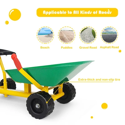 Costway Heavy Duty Kids Ride-on Sand Dumper Front Tipping W 4 Wheels Sand Toy Gift 6 Costway Heavy Duty Kids Ride-on Sand Dumper Front Tipping W 4 Wheels Sand Toy Gift - Image 4