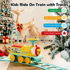 Costway 6V Electric Kids Ride On Train Motorized Train Toy W/ Track & 6 Wheels -Kiddie Kingdom Store GUEST 7bc5f80a ea12 4c94 8383 5b1f27b961b0