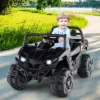 Costway 12V Kids Ride On Truck With Remote Control Slow Start Safety Belt Rear Storage Black -Kiddie Kingdom Store GUEST 7c673302 5f94 42ce 8e33 8bba131fd29b
