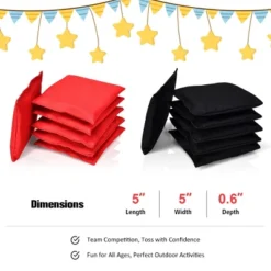 Costway Weather Resistant Cornhole Bags Black Red Set Of 12 Beanbag Toss -Kiddie Kingdom Store GUEST 7c983bee bd83 428d 8cf6 0a1623f89200