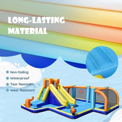 Costway Giant Soccer-Themed Inflatable Water Slide Bouncer Splash Pool With/without 735W Blower 6 Costway Giant Soccer-Themed Inflatable Water Slide Bouncer Splash Pool With/without 735W Blower - Image 4