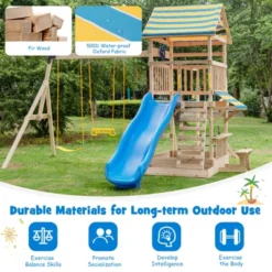 Costway Backyard Wooden Swing Set Slide Playset For Kids Outdoor Climbing Wall Sandpit -Kiddie Kingdom Store GUEST 7d0ffcc6 cf57 4cf5 a2b7 c6536fca40e9