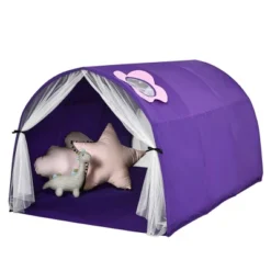 Costway Kids Bed Tent Play Tent Portable Playhouse Twin Sleeping W/Carry Bag Pink/Purple/Blue -Kiddie Kingdom Store GUEST 7e3b4ce2 3e77 45d3 bb8d 9fbf9cfba346