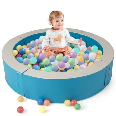 Costway 44.5" X 10" Baby Ball Pit Detachable Foam Ball Pit With 50 Colorful Ocean Balls Blue/Pink 11 Costway 44.5" X 10" Baby Ball Pit Detachable Foam Ball Pit With 50 Colorful Ocean Balls Blue/Pink - Image 9