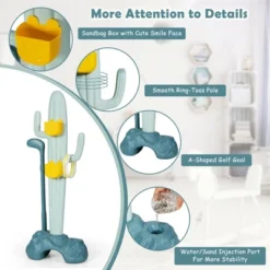 Costway 3-in-1 Sports Activity Center W/Golf & Ring-Toss Cactus Toy Stand -Kiddie Kingdom Store GUEST 7ee2eb94 5226 4bbc aa80 9b1840b5a92f