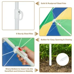 Costway 3-in-1 Kids Picnic Table Wooden Outdoor Sand & Water Table W/Umbrella Play Box Es -Kiddie Kingdom Store GUEST 7f2eefa5 a917 423b ae52 d93567508b8c