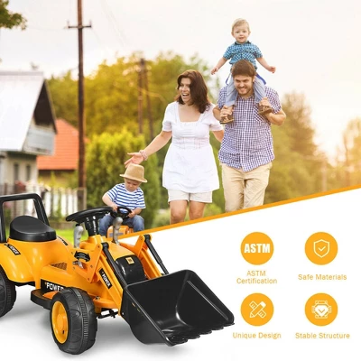 Costway Kids Ride On Excavator Digger 6V Battery Powered Tractor W/Digging Bucket Yellow 7 Costway Kids Ride On Excavator Digger 6V Battery Powered Tractor W/Digging Bucket Yellow - Image 5