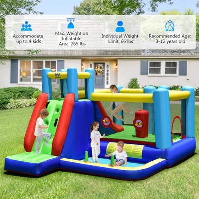 Costway Inflatable Bounce House 8-in-1 Kids Inflatable Slide Bouncer (With 735W Blower) 4 Costway Inflatable Bounce House 8-in-1 Kids Inflatable Slide Bouncer (With 735W Blower) - Image 2