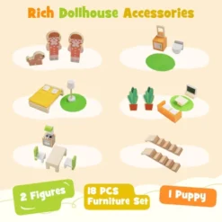 Costway Kids Wooden Dollhouse With 7 Rooms 18 Pcs Furniture Accessories 2 Figures 18 Costway Kids Wooden Dollhouse With 7 Rooms 18 Pcs Furniture Accessories 2 Figures -Kiddie Kingdom Store GUEST 7fbd3210 548d 4496 b2e8 3ccdf15ab7de