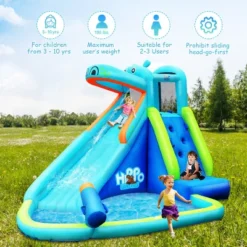 Costway Inflatable Kids Hippo Bounce House Slide Climbing Wall Splash Pool W/ Bag 10 Costway Inflatable Kids Hippo Bounce House Slide Climbing Wall Splash Pool W/ Bag -Kiddie Kingdom Store GUEST 7fe69d83 8dd4 4ffd 931c 50524af6c5d3