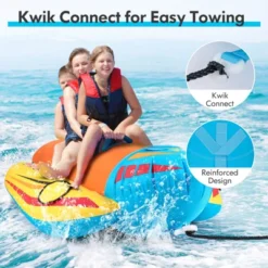 Costway 3-Person Inflatable Banana Boat With Boating & Water Sports 3 EVA-padded Seats -Kiddie Kingdom Store GUEST 7fefcc3c 69c2 4bd7 8b2a 99189de96899