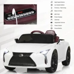 Costway 12V Kids Ride On Car Lexus LC500 Licensed Remote Control Electric Vehicle White -Kiddie Kingdom Store GUEST 805bd925 44bf 4784 be14 d1fb5e0d2bb1