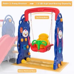 3 In 1 Toddler Climber And Swing Set Kid Climber Slide Playset W/Basketball Hoop -Kiddie Kingdom Store GUEST 80a64abb d64c 427f b5a9 e9b4571039cb