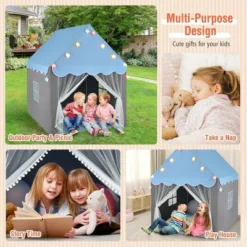 Costway Kids Playhouse Tent Large Castle Fairy Tent Gift W/Star Lights Mat -Kiddie Kingdom Store GUEST 80bbdeba d39e 45ab 96b4 3e7abd08e0d4