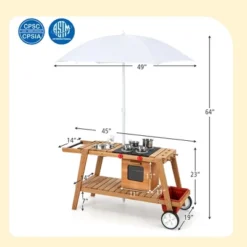 Costway Kid's Play Trolley Outdoor Wooden Kids Play Cart With Sun Umbrella For Toddlers 3+ 18 Costway Kid's Play Trolley Outdoor Wooden Kids Play Cart With Sun Umbrella For Toddlers 3+ -Kiddie Kingdom Store GUEST 8189adc2 f2b9 4ea2 8361 90136fc61db8