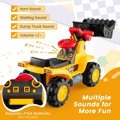Costway Kids Toddler Ride On Excavator Digger Truck Scooter W/ Sound & Seat Storage Toy 9 Costway Kids Toddler Ride On Excavator Digger Truck Scooter W/ Sound & Seat Storage Toy - Image 7
