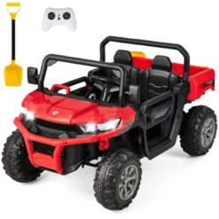 Costway 24V Ride On Dump Truck Electric 2-Seater Kids UTV W/Dump Bed & Bight Lights And Remote Control Red 20 Costway 24V Ride On Dump Truck Electric 2-Seater Kids UTV W/Dump Bed & Bight Lights And Remote Control Red -Kiddie Kingdom Store GUEST 82a935d7 e4d2 4874 83bf 21195d57ba5c