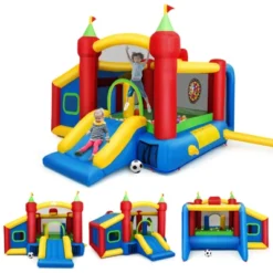 Costway Inflatable Bounce House, 7-in-1 Jump And Slide Bouncer W/ Basketball Rim, Football & Ocean Ball Playing Area, Dart Target(Without Blower) -Kiddie Kingdom Store GUEST 8322268b 14ff 4c59 aed6 0a3a91e63551