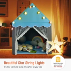 Costway Kids Playhouse Tent Large Castle Fairy Tent Gift W/Star Lights Mat -Kiddie Kingdom Store GUEST 835f5191 e861 46c8 bb1c 8b96798d04aa