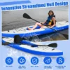 Costway 1 Person Inflatable Kayak Includes Aluminum Paddle With Hand Pump GreenBlue