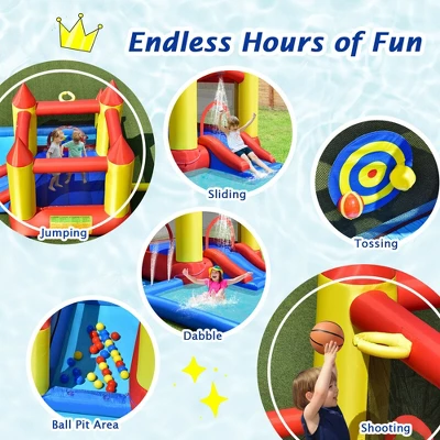 Costway Inflatable Water Slide Castle Kids Bounce House Indoor & Outdoor Without Blower 6 Costway Inflatable Water Slide Castle Kids Bounce House Indoor & Outdoor Without Blower - Image 4