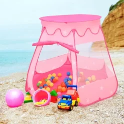 Costway Kid Outdoor Indoor Princess Play Tent Playhouse Ball Tent Toddler Toys W/ 100 Balls -Kiddie Kingdom Store GUEST 898df4ff 5d31 458e 8af2 816785880388