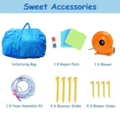 Costway Inflatable Bounce House Kid Water Splash Pool Slide Jumping Castle W/740W Blower -Kiddie Kingdom Store GUEST 8b14ec1f 7679 42f4 8be6 2d79bcd7fee5