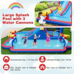 Costway Inflatable Water Slide Park Kids Bounce House Climbing Jumping With 750W Blower -Kiddie Kingdom Store GUEST 8b7a79b2 351d 4cd4 a52c 00e6c3465525