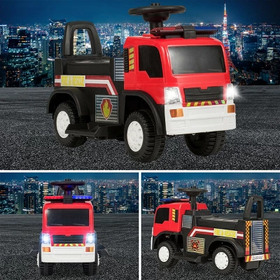 Costway Kids 6V Ride On Fire Truck Fire Engine Battery Powered W/ Siren 8 Costway Kids 6V Ride On Fire Truck Fire Engine Battery Powered W/ Siren - Image 6