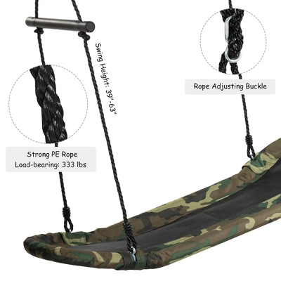 Costway Saucer Tree Swing Surf Kids Outdoor Adjustable Swing Set W/ Handle 9 Costway Saucer Tree Swing Surf Kids Outdoor Adjustable Swing Set W/ Handle - Image 7