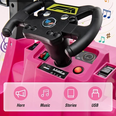 Costway Ride On Car 12V 2 In 1 Kids Street Sweeper Truck Electric Vehicle With Remote Control 5 Costway Ride On Car 12V 2 In 1 Kids Street Sweeper Truck Electric Vehicle With Remote Control - Image 3