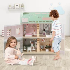 Costway Kids Wooden Dollhouse With Double-Sided Roofs & Openable Doors Rich Furniture 12 Costway Kids Wooden Dollhouse With Double-Sided Roofs & Openable Doors Rich Furniture -Kiddie Kingdom Store GUEST 8dde225a b145 452b be8b a14cb2764bff