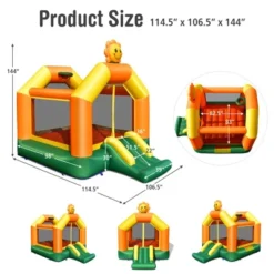 Costway Inflatable Bounce Castle Jumping House Kids Playhouse W/ Slide Blower Excluded