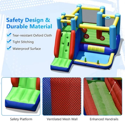 Costway Inflatable Bounce House 8-in-1 Kids Inflatable Slide Bouncer (With 735W Blower) 6 Costway Inflatable Bounce House 8-in-1 Kids Inflatable Slide Bouncer (With 735W Blower) - Image 4