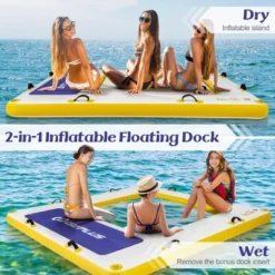 Costway 8 Ft X 8 Ft Inflatable Floating Dock With Mesh Swim Lounge Removable Insert -Kiddie Kingdom Store GUEST 8f878648 75ea 4f2d 8433 3c4b507a9c21