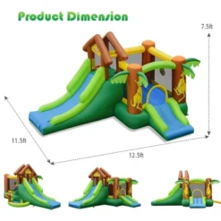 Costway Kids Inflatable Jungle Bounce House Dual Slide Jumping Castle Bouncer