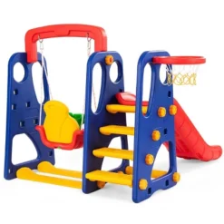 Costway 3 In 1 Junior Children Climber Slide Swing Seat Basketball Hoop Playset -Kiddie Kingdom Store GUEST 90b93533 16f4 43ba b227 a1e5d9e4d26a