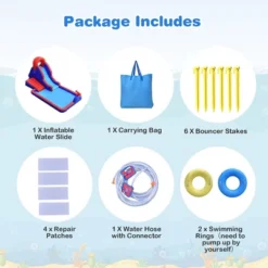 Costway Inflatable Water Slide Park W/ Climb Slide Pool & 2 Swim Rings Blower Excluded -Kiddie Kingdom Store GUEST 90ea0cf4 8bdf 4a5a 8f6a 48abc531d758