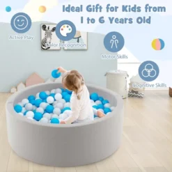 Costway 35.5" X 12" Soft Round Ball Pool For Toddlers & Baby With 200 Ocean Balls 15 Costway 35.5" X 12" Soft Round Ball Pool For Toddlers & Baby With 200 Ocean Balls -Kiddie Kingdom Store GUEST 9101125a dea6 416b 8694 718de8423f47