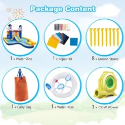 Costway Inflatable Water Slide Park Bounce House Splash Pool Water Cannon With 735W Blower 17 Costway Inflatable Water Slide Park Bounce House Splash Pool Water Cannon With 735W Blower -Kiddie Kingdom Store GUEST 91713ece 45f8 4af2 9d85 8f9b0df3ae02