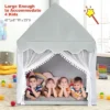 Costway Kids Play Tent Large Playhouse Children Play Castle Fairy Tent Gift W/ Mat Gray -Kiddie Kingdom Store GUEST 92626d74 c658 45a8 8072 f709652f3d72