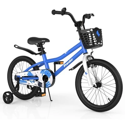 Costway 18'' Kid's Bike With Removable Training Wheels & Basket For 4-8 Years Old White/Blue/Red/Skyblue 15 Costway 18'' Kid's Bike With Removable Training Wheels & Basket For 4-8 Years Old White/Blue/Red/Skyblue - Image 13