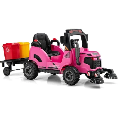 Costway Ride On Car 12V 2 In 1 Kids Street Sweeper Truck Electric Vehicle With Remote Control 11 Costway Ride On Car 12V 2 In 1 Kids Street Sweeper Truck Electric Vehicle With Remote Control - Image 9