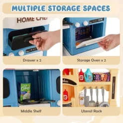 Costway Kids Play Kitchen Set 69PC Kitchen Playset Toys W/ Realistic Lights & Sounds -Kiddie Kingdom Store GUEST 94120fe6 3e3a 445b 9250 df8a5fdcee38