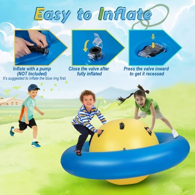 Costway 7.5 FT Inflatable Dome Rocker Bouncer With 6 Handles Fun Outdoor Game For Kids 7 Costway 7.5 FT Inflatable Dome Rocker Bouncer With 6 Handles Fun Outdoor Game For Kids - Image 6