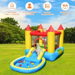 Costway Inflatable Bounce House Kids Slide Jumping Castle Bouncer W/Pool And 580W Blower -Kiddie Kingdom Store GUEST 9548da8a 0bea 4dbf 9002 6c41ec8e096f